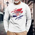 Kroatien Flagge Kroatisch Croatia Kinder Kroatien Hrvatska Langarmshirts Geschenke für alte Männer