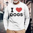 I Love Dogs Amante De Los Perros Retro I Heart Dogs Camiseta de manga larga Regalos para ancianos