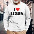 I Love Louis First Name I Heart Louis Long Sleeve T-Shirt Gifts for Old Men