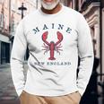 Maine Lobster Graphic Long Sleeve T-Shirt Gifts for Old Men