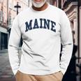 Maine Throwback Classic Long Sleeve T-Shirt Gifts for Old Men