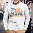 Maui Hawaii Vintage Surf Beach Surfing 70'S Retro Hawaiian Long Sleeve T-Shirt Gifts for Old Men