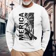 Merica Patriotic Pro Gun Usa Liberty Lady 4Th Of July Gun Long Sleeve T-Shirt Gifts for Old Men