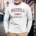 Missoula Montana Mt Vintage Athletic Sports Long Sleeve T-Shirt Gifts for Old Men