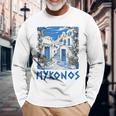 Mykonos Souvenir Mykonos Greece Mykonos Langarmshirts Geschenke für alte Männer