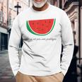 This Is Not A Watermelon Palestine Flag French Version Long Sleeve T-Shirt Gifts for Old Men