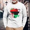 Pan African Flag Unia Map Of Africa Long Sleeve T-Shirt Gifts for Old Men