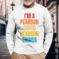Pearson Proud Family Retro Reunion Last Name Surname Long Sleeve T-Shirt Gifts for Old Men