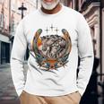 Pharaoh's Horses Vintage Traditional Tattoo Artist Flash Ink Long Sleeve T-Shirt Gifts for Old Men