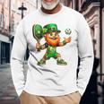 Pickleball Leprechaun St Patrick's Day Pickleball Player Long Sleeve T-Shirt Gifts for Old Men