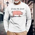 Praise The Lard Barbecue Bacon Lover Long Sleeve T-Shirt Gifts for Old Men