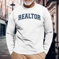 Realtor Real Estate Agent Broker Varsity Style Long Sleeve T-Shirt Gifts for Old Men