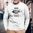 Reel Cool Papa Fishing Vintage Black Long Sleeve T-Shirt Gifts for Old Men