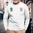 Retro South Africa Soccer Jersey Football Rugby 9 Long Sleeve T-Shirt Gifts for Old Men