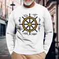 Ships Wheel & Rope Knots Sailors Nautical Yachting Long Sleeve T-Shirt Gifts for Old Men