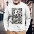 Skeleton Reading Book The Reader Tarot Card Book Long Sleeve T-Shirt Gifts for Old Men