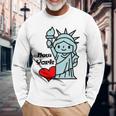 Statue Of Liberty I Love New York Long Sleeve T-Shirt Gifts for Old Men