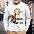 Strong Scorpio King Birthday Zodiac Astrology Dad Long Sleeve T-Shirt Gifts for Old Men