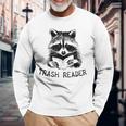 Trash Reader Bookish Raccoon Book Lover Opossum Meme Long Sleeve T-Shirt Gifts for Old Men