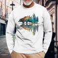 Trees Reflection Wildlife Nature Animal Bear Outdoor Forest Long Sleeve T-Shirt Gifts for Old Men
