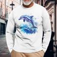 Underwater World With Dolphin Langarmshirts Geschenke für alte Männer