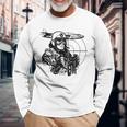 Usa World War 2 Bomber Ww2 Vintage Wwii Military Pilot Long Sleeve T-Shirt Gifts for Old Men