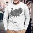 Vintage Distressed Turkey Large Bird Thanksgiving Lover Long Sleeve T-Shirt Gifts for Old Men