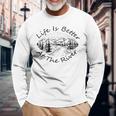 Vintage Retro Life Is Better At The River Long Sleeve T-Shirt Gifts for Old Men