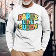 Youth Papa's Little Buddy Cute Toddlers Fathers Day Outfit Long Sleeve T-Shirt Gifts for Old Men