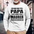 Zwei Titel Papa Und Maurer Geselle Meister Maurermeister Langarmshirts Geschenke für alte Männer