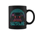 10 Year Old Gamer Gaming 10Th Birthday Level 10 Unlocked Coffee Mug