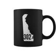 302 Delaware Pride Outline State Area Code Coffee Mug
