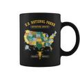 All 63 Us National Parks Map Outdoor Adventure On Back Coffee Mug