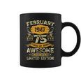 75 Year Old Vintage February 1947 75Th Birthday Coffee Mug