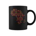 Africa Map Kente Pattern Dark Ghana Style West African Print Coffee Mug