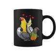 African Grey Cockatiel Sun Conure Senegal Parrot With Hearts Coffee Mug