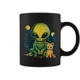 Alien And Cat Cat Selfie With Alien Vintage Ufo Coffee Mug