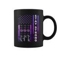 Alzheimer's Awareness Purple Ribbon Distressed American Flag Coffee Mug