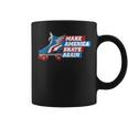 Make America Skate Again Red White & Blue Distressed Coffee Mug