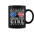 All American Country Girl 4Th Of July Usa Flag Girls Coffee Mug
