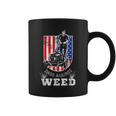 American Flag Dads Against Weed Lawn Mowing Fathers Coffee Mug