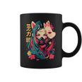 Anime Manga Cyberpunk Aesthetic Techwear Harajuku Kitsune Taza de café