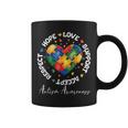 Autism Awareness Love Heart Puzzle Pieces Coffee Mug