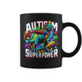 Autism Is My Superpower Autism Awareness T-Rex Coffee Mug