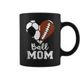 Ball Mom Heart Football Soccer Mom Coffee Mug