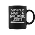Baseball Softball Team Summer Nights & Ballpark Lights Coffee Mug