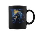 Bigfoot Playing A Guitar Starry Night Sasquatch Rocker Coffee Mug