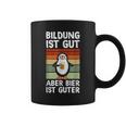 Bildung Ist Gut Aber Bier Ist Guter Biertrinker Penguin Black Tassen