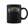 Boston Arched Style Text Progress Pride Pattern Coffee Mug