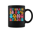 My Brain Is 80 Percent Song Lyrics Quote Music Lover Coffee Mug